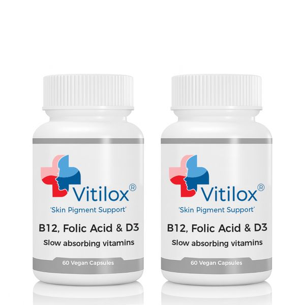 Vitiligo Vitilox Vitamins B12, Folic Acid and D3 - 2 Pack
