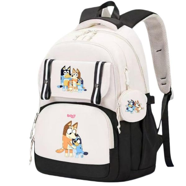 Bluey Cartoon Students Schoolbag with Coin Purse
