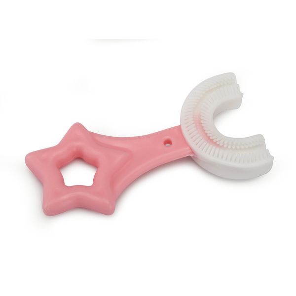 Kiwichild- Pink Girls Star Toothbrush U-Shaped