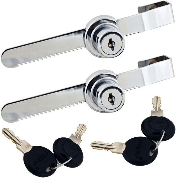 Sliding Glass Door Ratchet Lock Chrome Finish, Keyed Alike Showcase Display