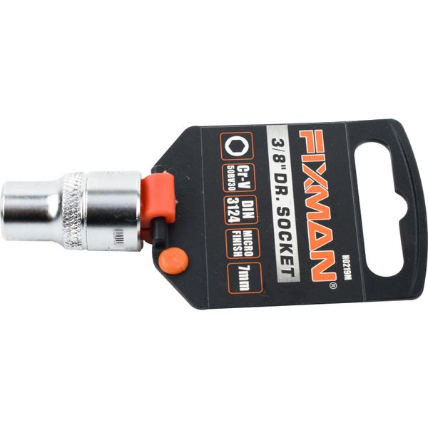 Fixman - Hex Socket - 3/8 Inch Drive - 7mm - 8 Pack