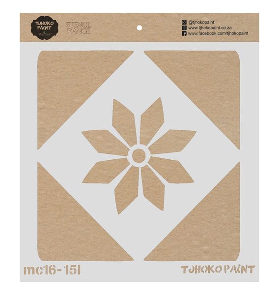 Tjhoko Paint Stencil - 15x15cm - Moroccan Tile (I)
