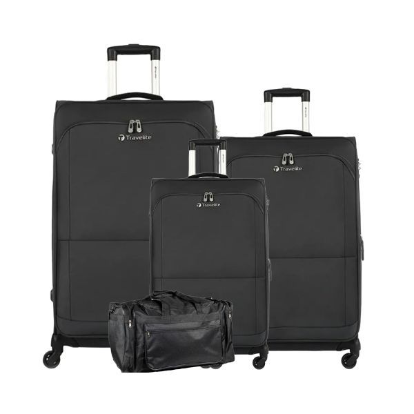 Travelite Flash 3 Piece Soft Luggage Set Charcoal+ Free Fold Up Duffle