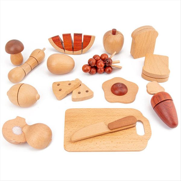 Natural Wooden Fruit And Vegetable Cooking Simulated Color