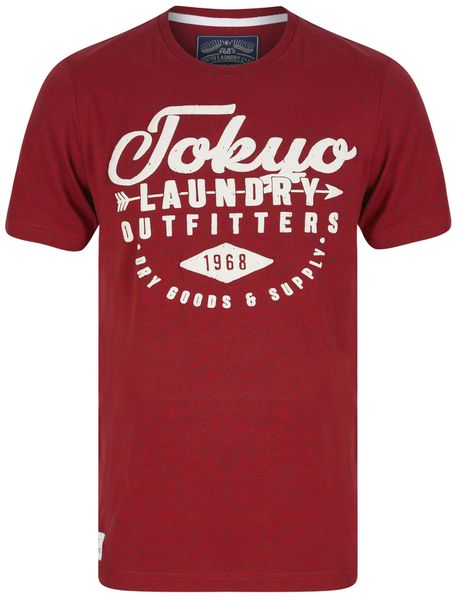 Tokyo Laundry Mens - Robins Motif Cotton Jersey T Shirt In Red Grindle (Parallel Import)