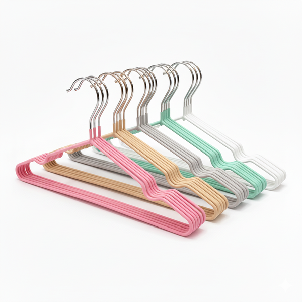 1Pack (5Pcs) Slim Clothes Hangers In 5 Colors - Metal Design