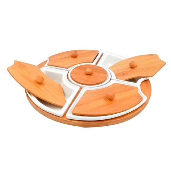 A Set Of 5 Bamboo Rotating Dip Set-MTC