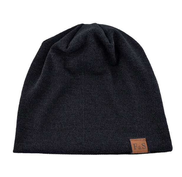 FS. Dot - Black Cotton Slouchy Beanie, Outdoor Cycling Head Cover