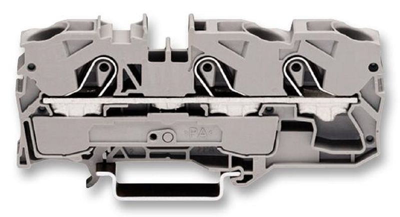 Wago (2010-1301) DIN Rail Mount Terminal Block, 3 Ways, 20 AWG, 6 AWG