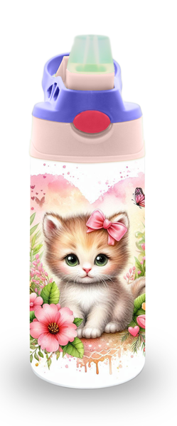 Girly Safari Animals Design 12 12oz Double walled Stainless Steel Bottle