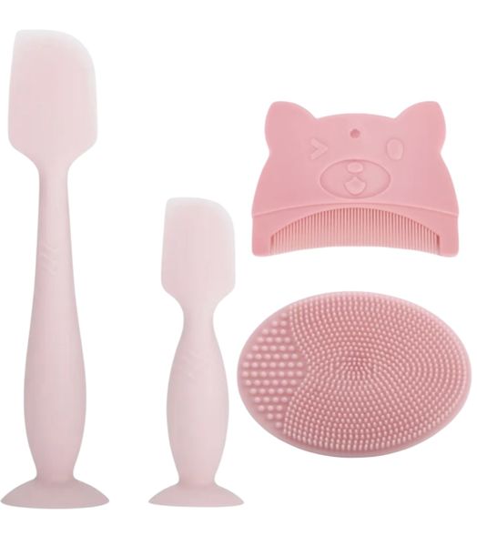 Baby Care Grooming Kit - Bum Cream Spatulas, Soft Brush &amp; Cleansing Pad