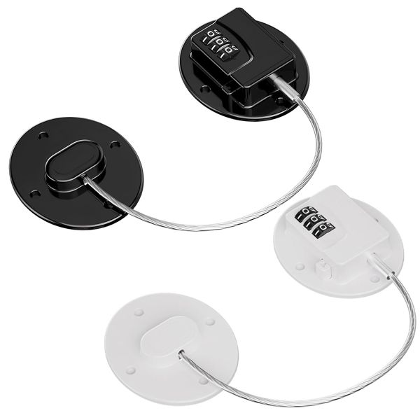 2 Pieces Drill-Free Combination Refrigerator Lock Fridge Lock - Square