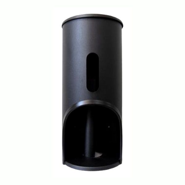 Toilet Roll Holder - 2 Tier Lockable &amp; Refillable - Square - Black