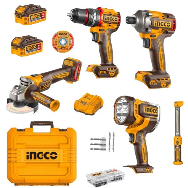 Ingco - Cordless Im Drill, Driver, Grinder, Work Lamps, Batteries &amp; Charger