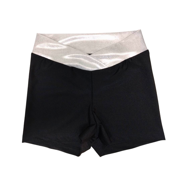 Kids Silver Band Black Hipster Hotpants