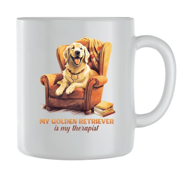 GR Therapist Coffee Mugs for Men Women Golden Retriever Graphic Cups 109