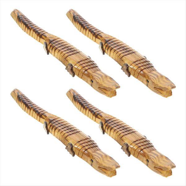 Natural Unfinished Wooden Crocodile Flexible Wood Animal Alligator