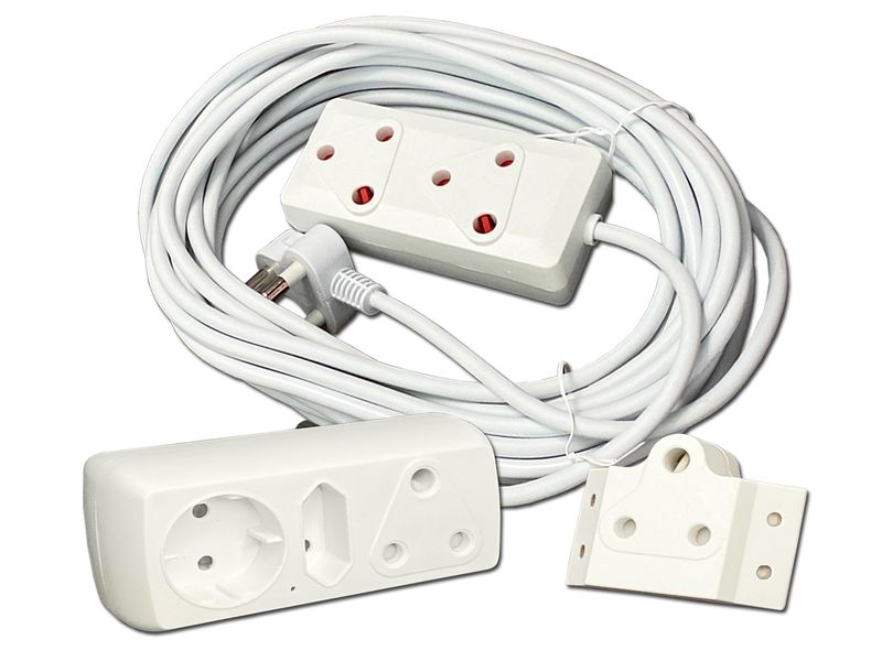 Everlotus Extension Cord 10M Bundle With 3 Way Multi Plug And 1 Adapter