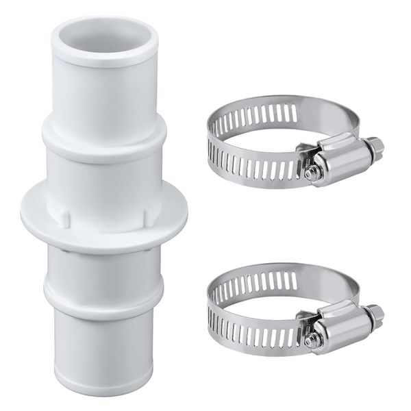 Tool DIY Swimming Pool Hose Connector With Stainless Steel Clamps - 12cm
