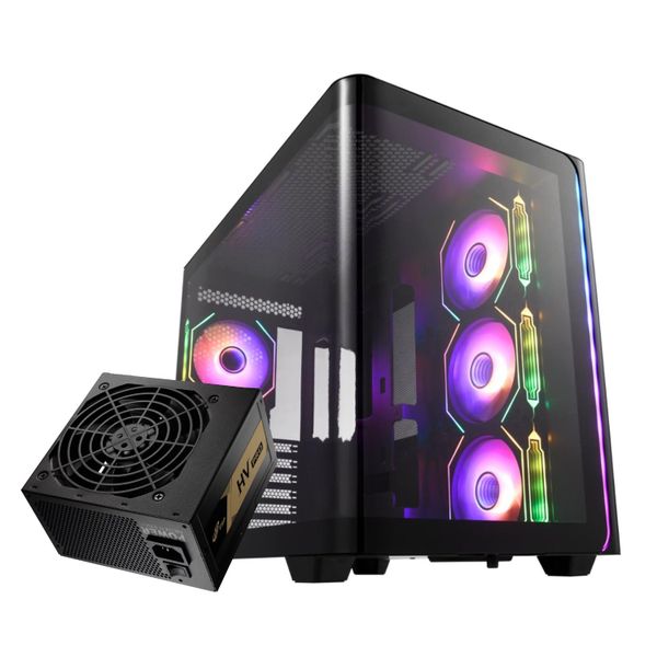 FSP ATX Gaming Chassis M580 and Bundle HV Pro 650W Power Supply Black