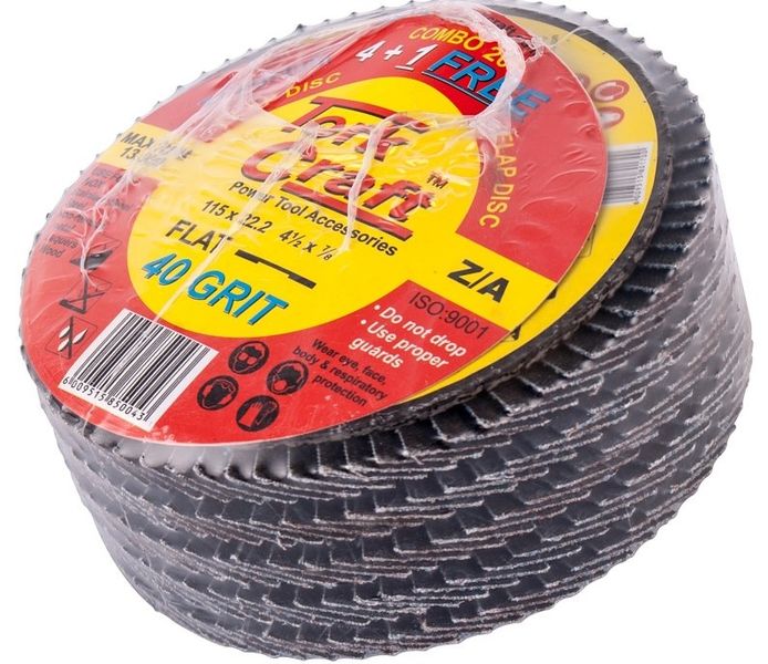 Tork Craft Flap Disc Zirconium 115mm 40 Grit Flat 4+1