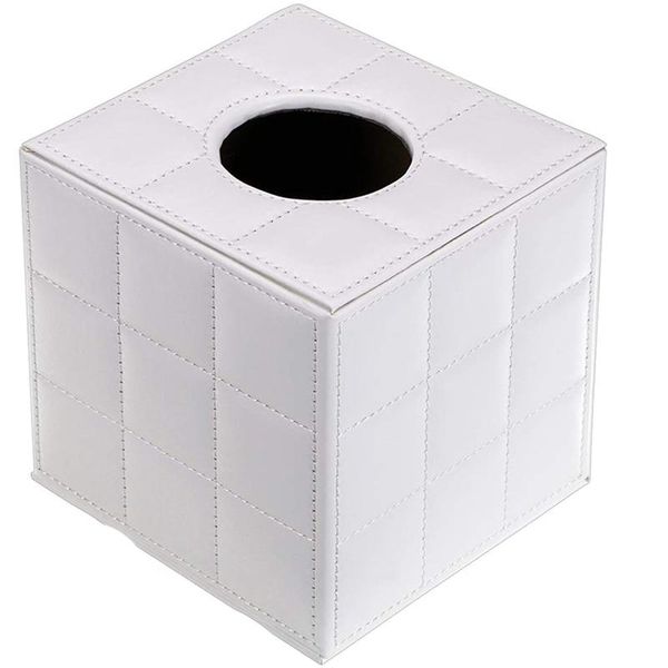 PU leather box handle, square towel holder with magnet | towel box