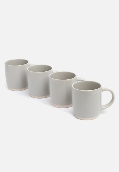Ashen Mug Set Of 4 - Grey