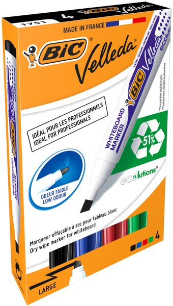 BIC Velleda 1701 Whiteboard Bullet Point Markers (Box of 4)