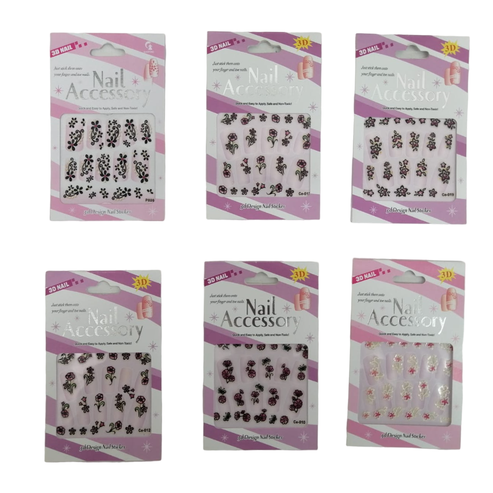 3D Nail Stickers - 6 Pack | Shop Today. Get it Tomorrow! | takealot.com