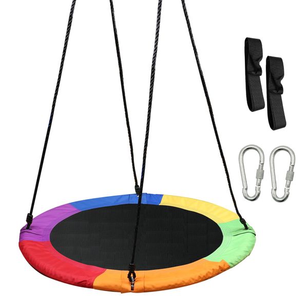 100 CM Rainbow Saucer Tree Swing Outdoor Nest Spinner Web Tree Swing