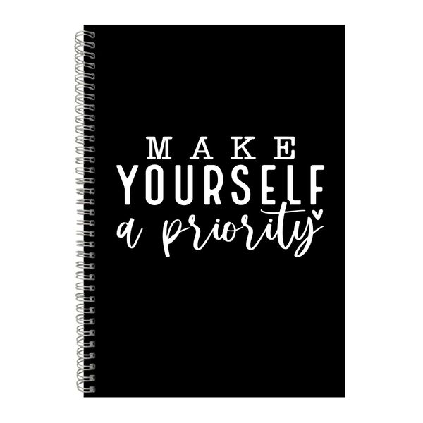 Priority A4 Notebook Spiral Lined Motivational Sayings Graphic Notepad 185