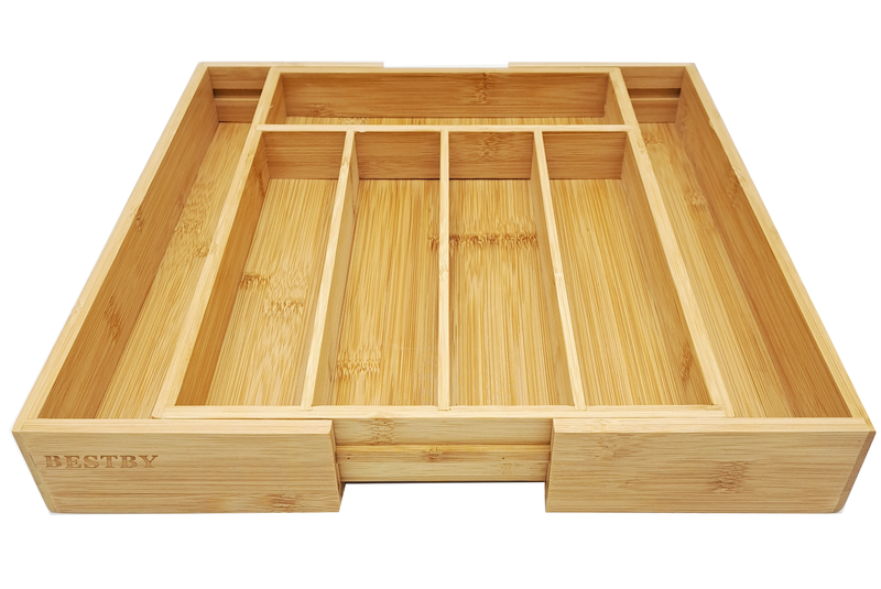 Bestby - Bamboo Expandable Drawer Organizer for Kitchen/Room/Office