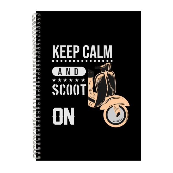 Keep Calm And Scoot On Notebook Scooter Gift Idea A4 Notepad 149