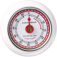 Zassenhaus Magnetic Retro 60 Minute Kitchen Timer, 2.75-Inch, Cool Gray