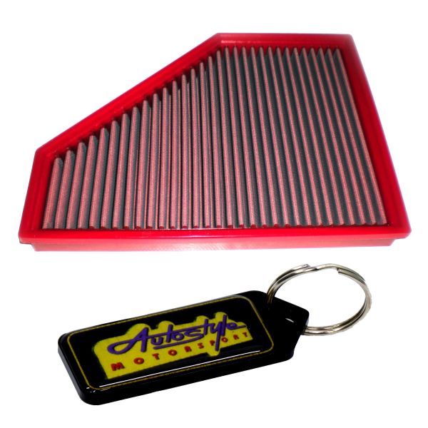 BMC Performance Replacement Air Filter for BMW E82, E87 &amp; E90 &amp; Key Holder