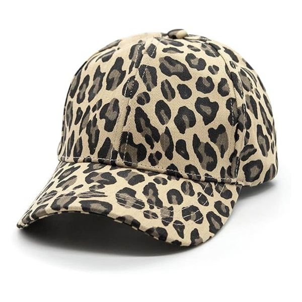 Leopard Print Hat, Vintage Adjustable Cheetah Print hat Baseball Cap