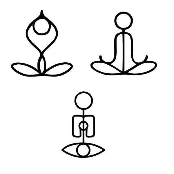 Three-Piece Yoga Pose Metal Wall Art - Elegant Line Art Meditation Décor