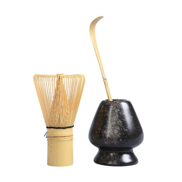 3Pcs Matcha Whisk Set Bamboo Whisk, Whisk Stand