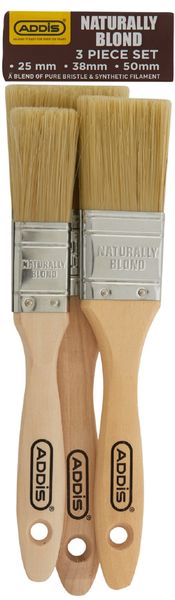 Addis Naturally Blond Paint Brush Set Of 3
