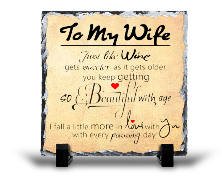 To My Wife Birthday Gift Novelty Rock Slate