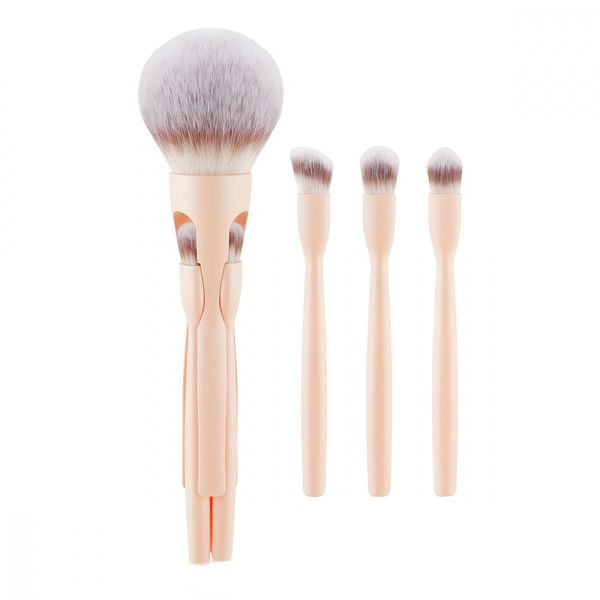 QYNIAL 4-in-1 Magnetic Makeup Brush Set - Portable Powder &amp; Eyeshadow