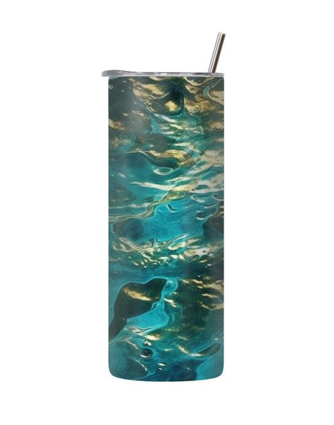 Blue Water 20 Oz Tumbler with Lid and Straw Trendy Pattern Graphic Gift 227