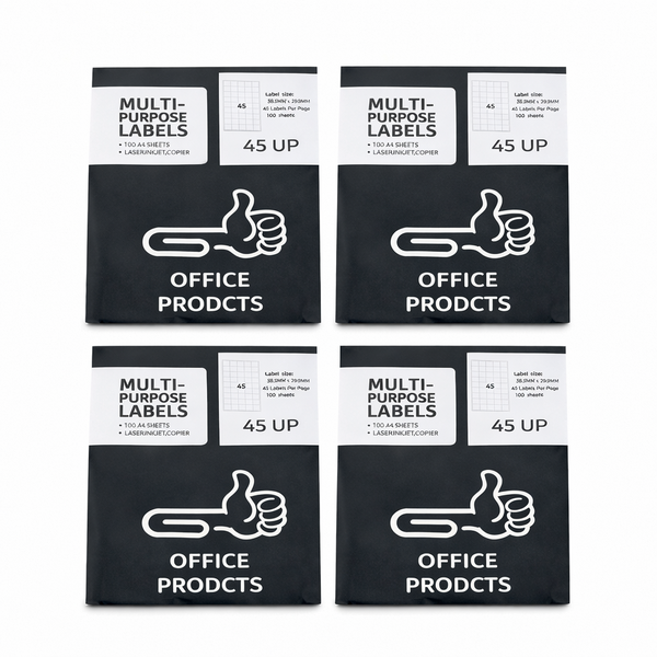 4-Pack Multi-Purpose A4 Blank Labels - 45 Up (400 Sheets Total)