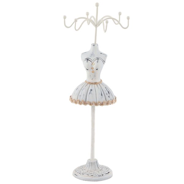 Grey Polyresin Jewelry Display Holder w/ Detachable Bracket for Necklace &amp; Earrings