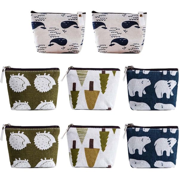 8-Pack Mini Zipper Makeup Bags - Travel, Storage &amp; Organization Pouches