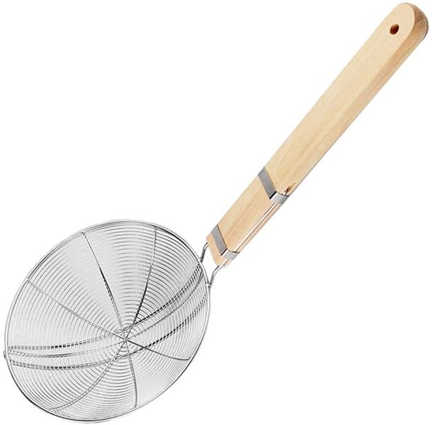 Skimmer 24x6.5cm Spider Wire Mesh With Wooden Handle - Kitchen Essentials