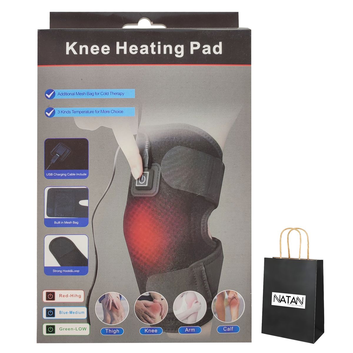 Knee/Thigh/Arm/Calf Pain Recovery Heating Pad Adjustable + Gift Bag