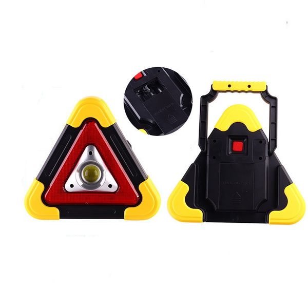 Compact LED Car Emergency Warning Triangle - Battery-Powered Safety Sign
