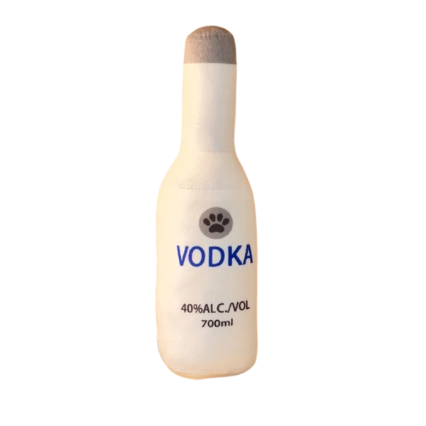 Squeaky Plush Vodka Bottle Pet Toy