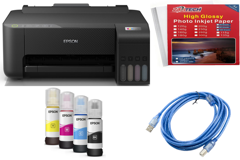 Epson L1250 Wi-Fi Printer + ZATECH 135g Photo Paper (50 Sheets)